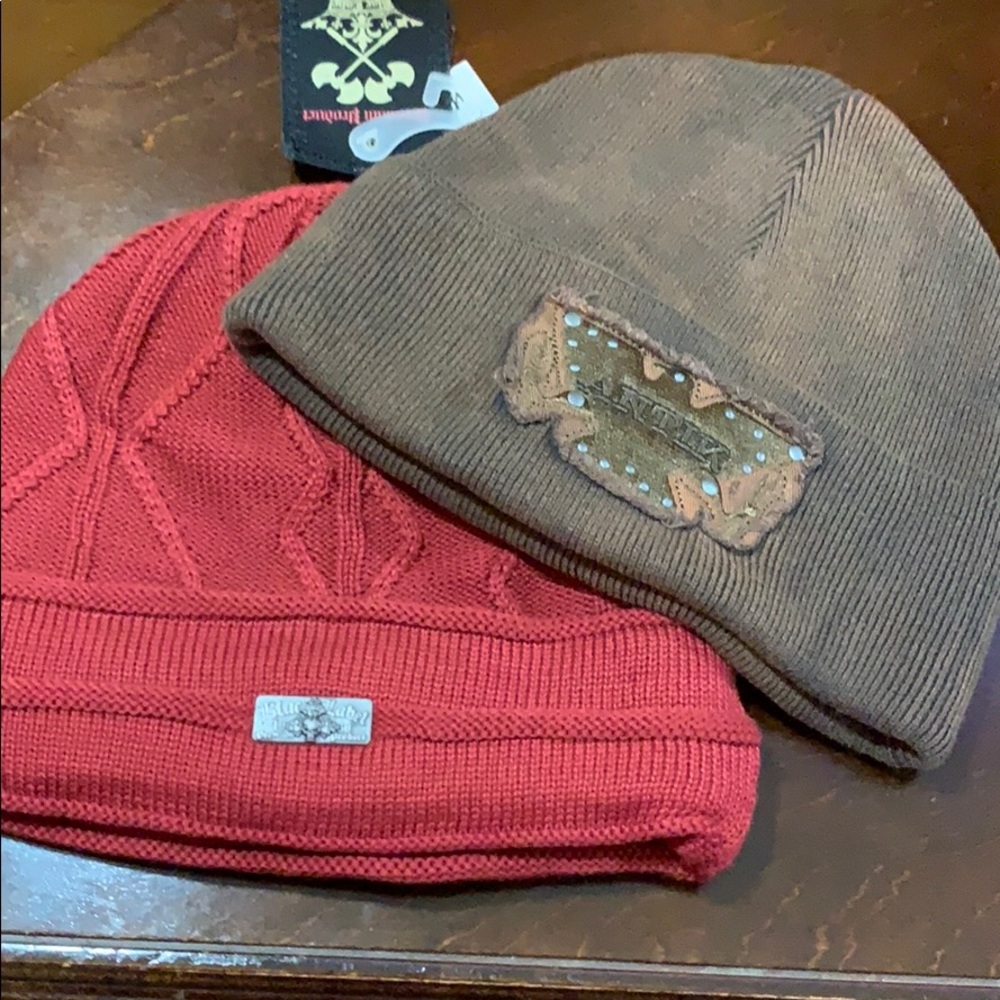 Two designer skull caps